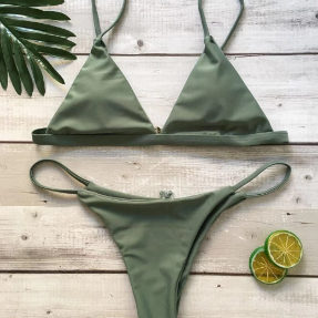 Solid Color Triangle Bikini