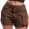 Brown Cargo Shorts with Pockets